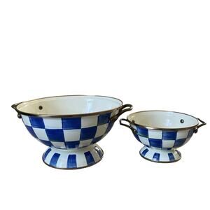 NEW Mackenzie-Childs Royal Check Simply Almost Everything Bowls, Set of 2